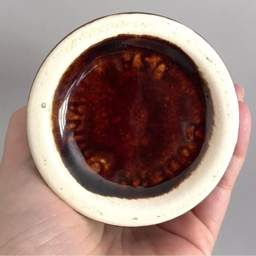 Vintage Brown Glazed Ceramic Cocktail Glass / Vase / Tiki Mug - 6.75